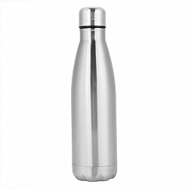 botella de acero plata